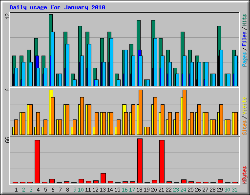 Daily usage for January 2010