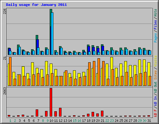 Daily usage for January 2011