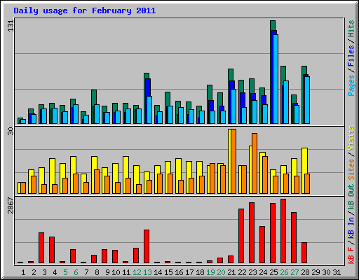 Daily usage for February 2011