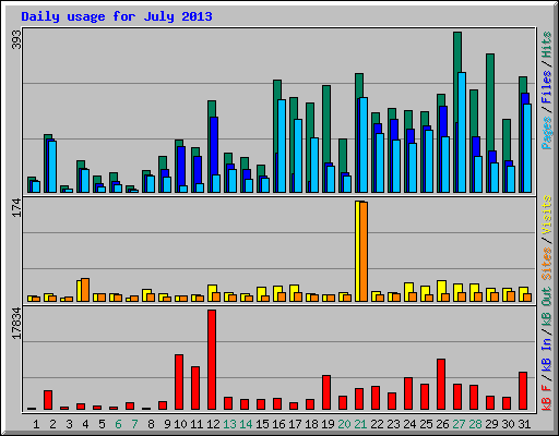 Daily usage for July 2013