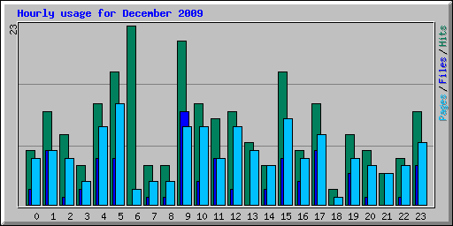 Hourly usage for December 2009