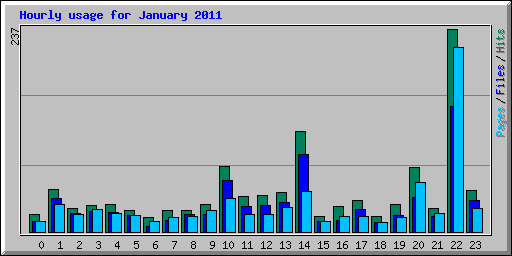 Hourly usage for January 2011