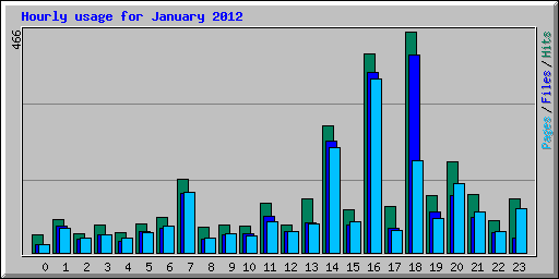 Hourly usage for January 2012