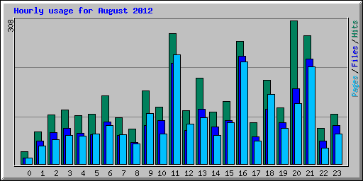 Hourly usage for August 2012