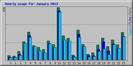 Hourly usage for January 2013