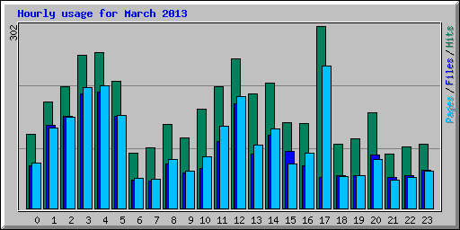 Hourly usage for March 2013