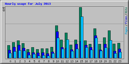 Hourly usage for July 2013