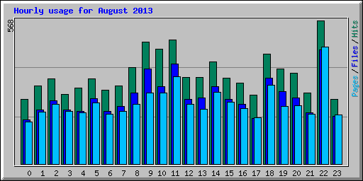 Hourly usage for August 2013