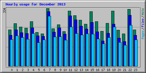 Hourly usage for December 2013