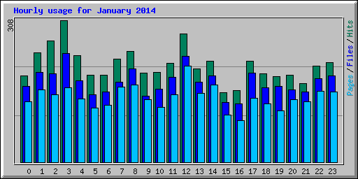 Hourly usage for January 2014