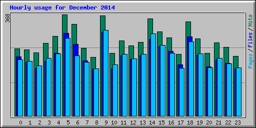 Hourly usage for December 2014