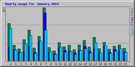 Hourly usage for January 2015