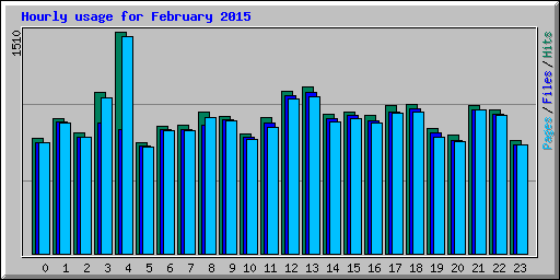 Hourly usage for February 2015