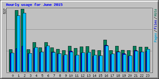 Hourly usage for June 2015