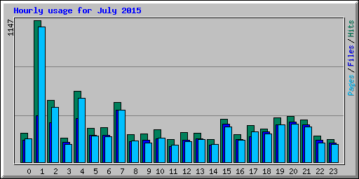 Hourly usage for July 2015