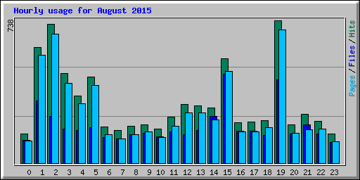 Hourly usage for August 2015